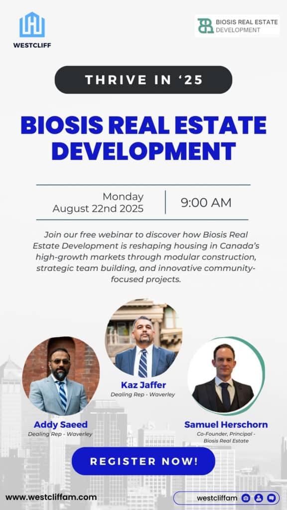 In this Thrive in 25 episode, Samuel Herschorn of Biosis shares exclusive insights into modular construction, real estate development, and the future of housing. Hosted by Addy Saeed and the Westcliff team, this is a must-watch for future-focused investors.